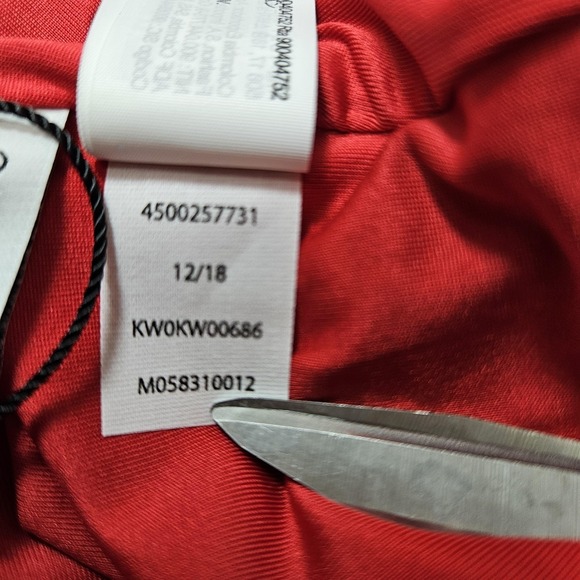 Calvin Klein Swimsuit‎ Womens Small Red One Piece Zip Front Swimwear Logo New - Picture 11 of 13